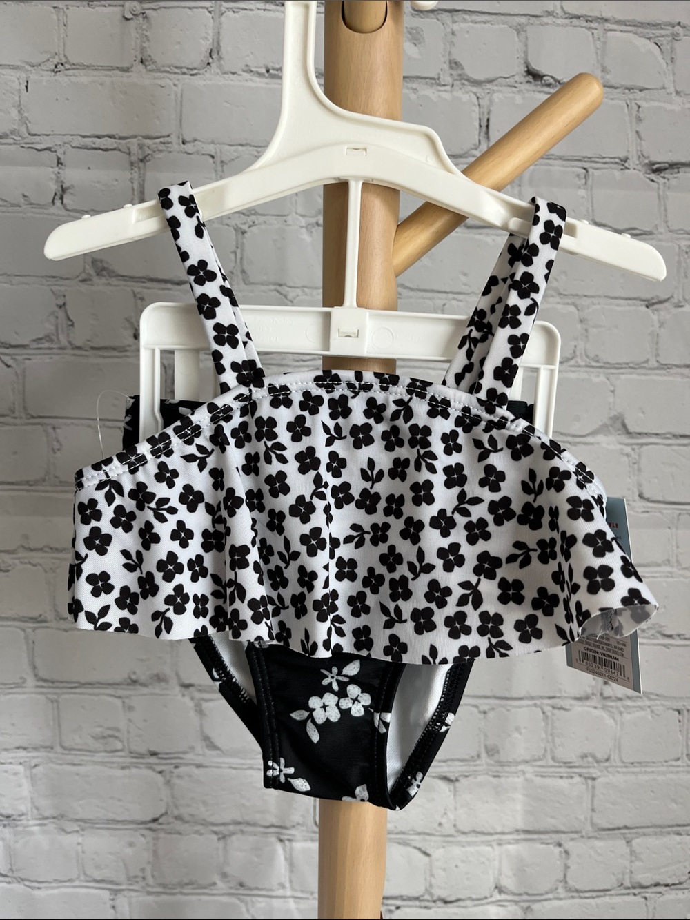 ⭐️⭐️ PICK 5 / $20 NEW Cat & Jack Black & White Floral Toddler Bikini Set